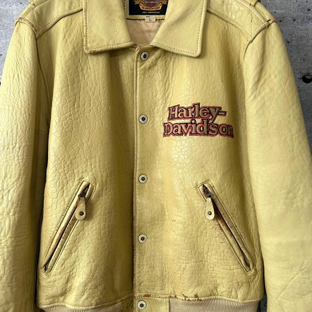⭐️90s⭐️ HARLEY DAVIDSON シングルライダースジャケット　羊