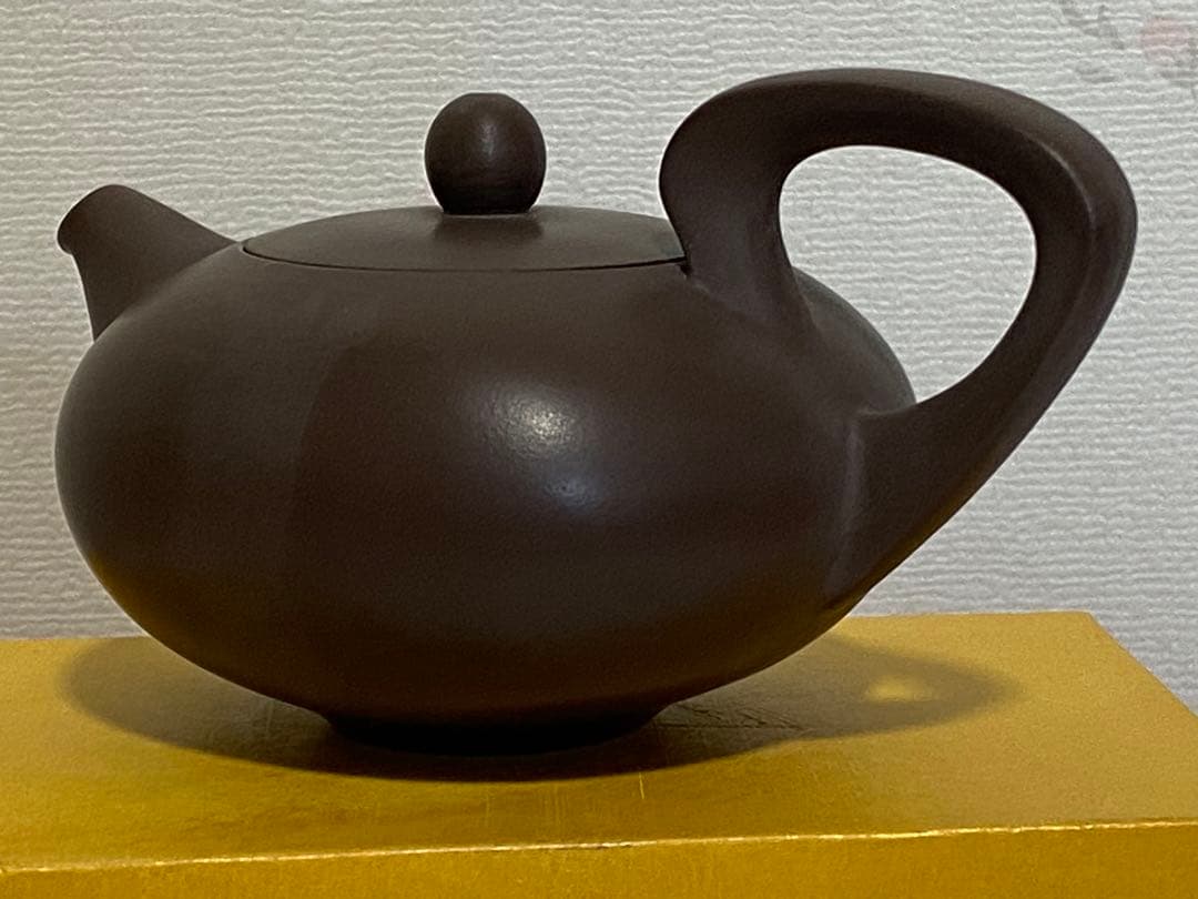 ♦中国？台湾 陸羽造 扁壺形 茶壺 茶道具 煎茶道具 茶器 急須 骨董品