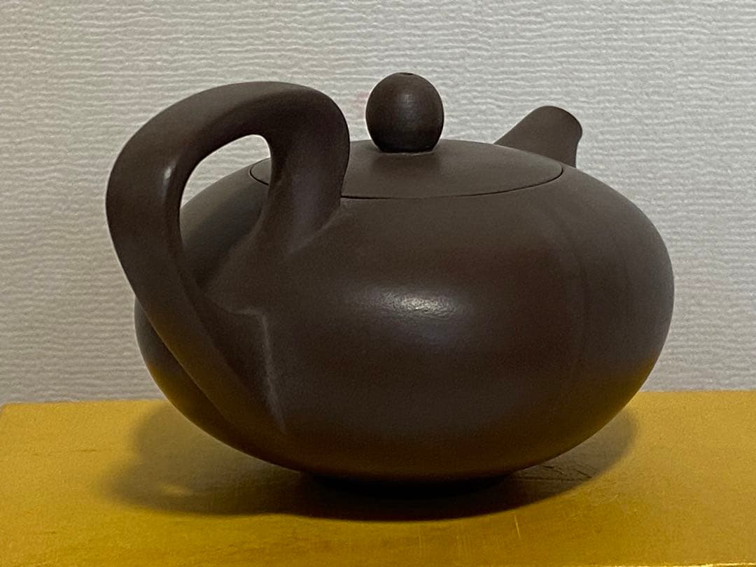 ♦中国？台湾 陸羽造 扁壺形 茶壺 茶道具 煎茶道具 茶器 急須 骨董品