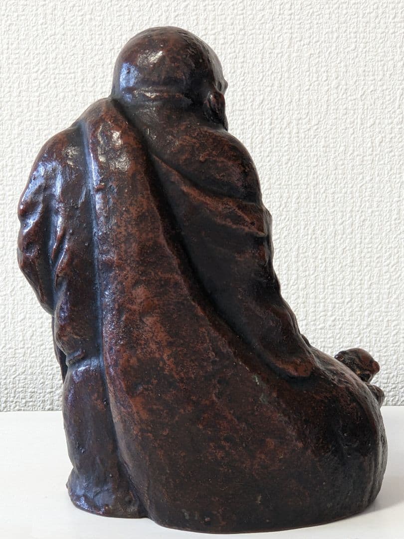 ♦時代物 置物飾り 江戸時代頃 唐子に布袋像？鉄製？備前焼置物 七福神 骨董品