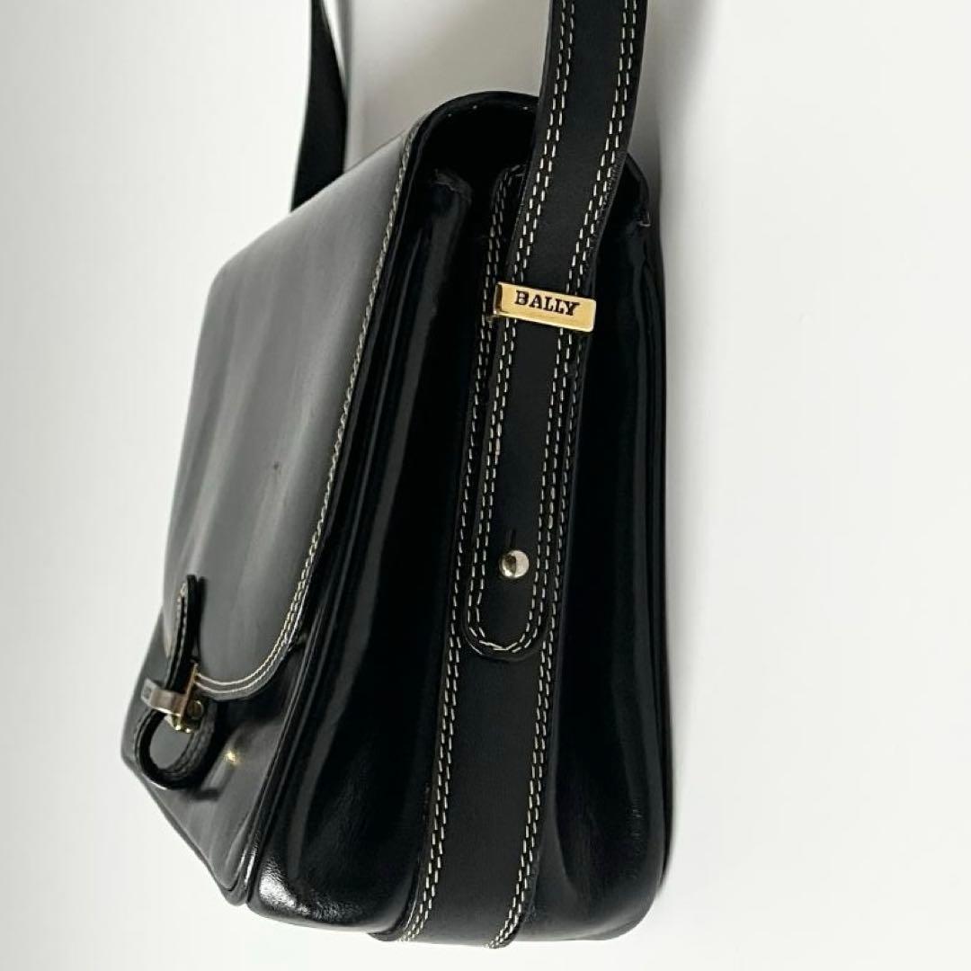 【希少】BALLY ショルダーバッグ ブラック レザー ヴィンテージ
