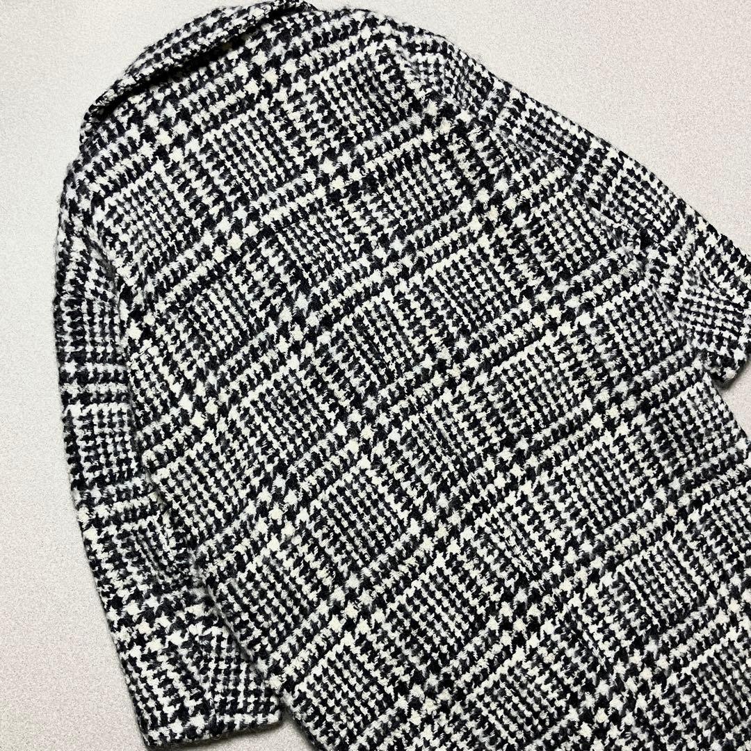 【千鳥柄 コクーン シャギー】クラネ オーバーコート ツイード ロングチェスター