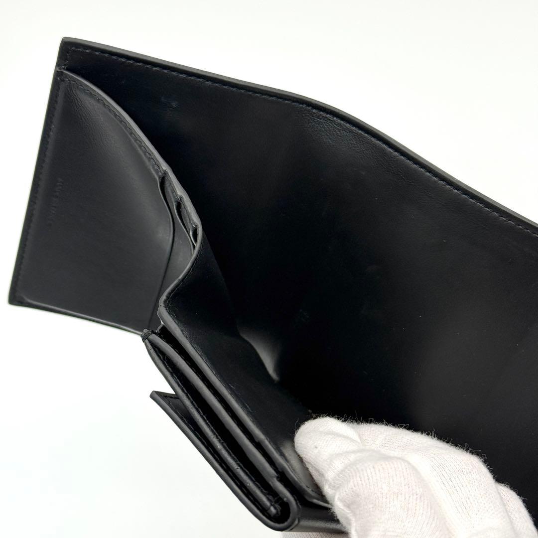 美品 CELINE スモール トリフォールド ウォレット 三つ折り 財布 黒