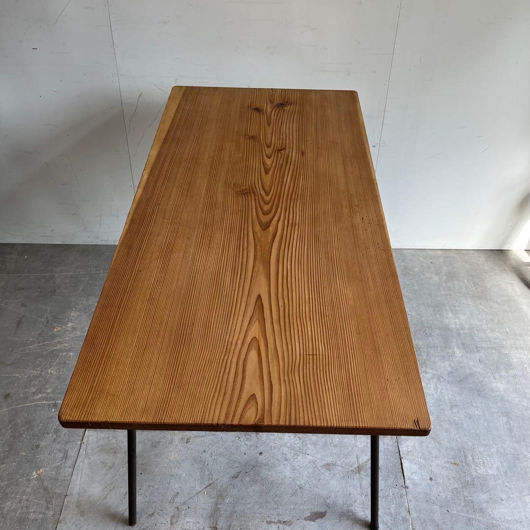 アンティーク アイアン テーブル 古材 一枚板 鉄脚 z542