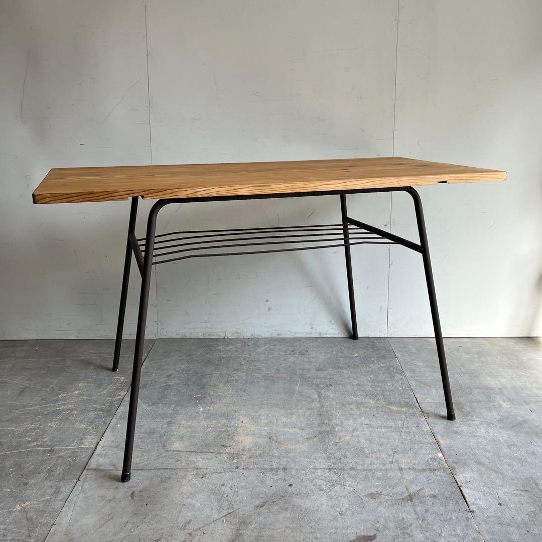 アンティーク アイアン テーブル 古材 一枚板 鉄脚 z542