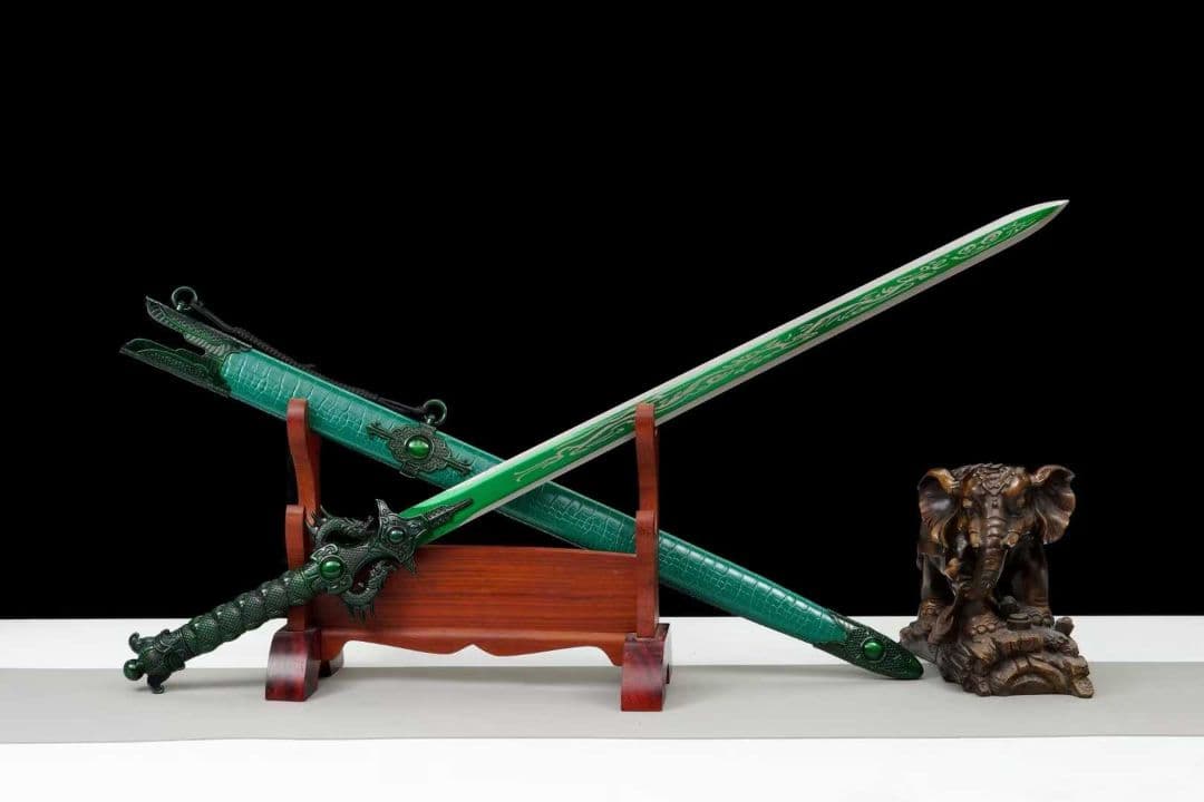 【青竹鋒雲剣】古兵器 刀装具 日本刀　模造刀 居合刀 武士道 鑑賞用 美術刀