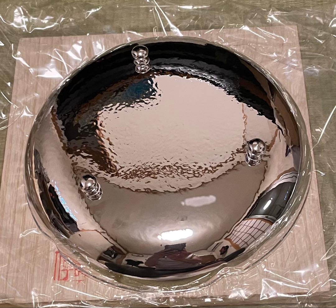 新品/銀皿☆食器の京・ばん 梅形 専用木箱付き