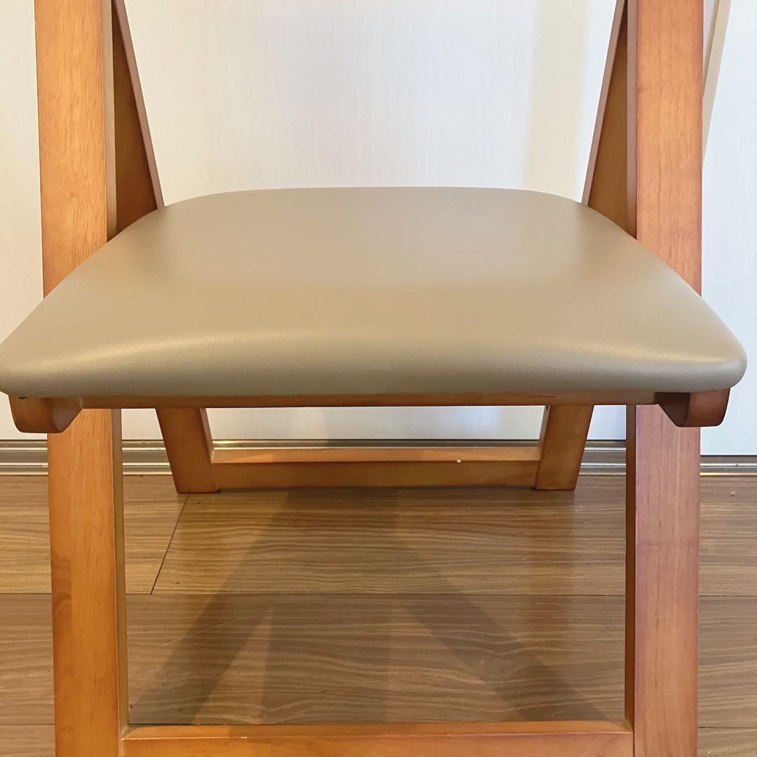 【美品】フォールディングチェア　木製　2 脚セット折りたたみ椅子
