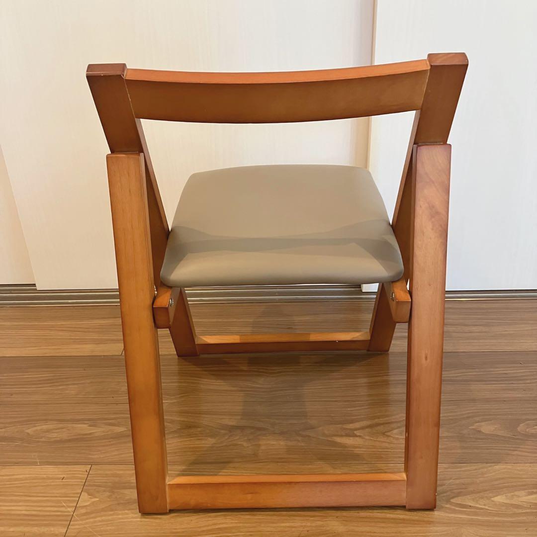 【美品】フォールディングチェア　木製　2 脚セット折りたたみ椅子