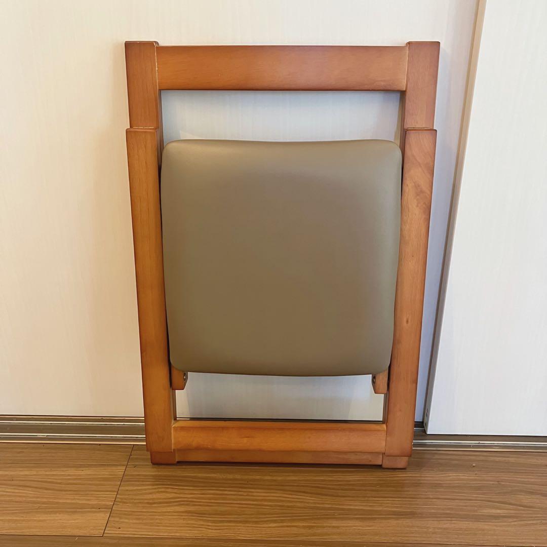 【美品】フォールディングチェア　木製　2 脚セット折りたたみ椅子