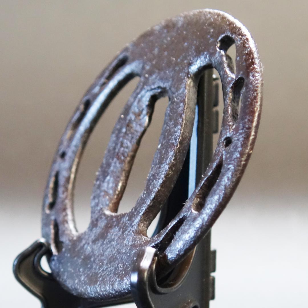 【 肥後 左右海鼠透鍔 】 鍔 鐔 刀装具 日本刀 江戸時代 骨董 アンティーク