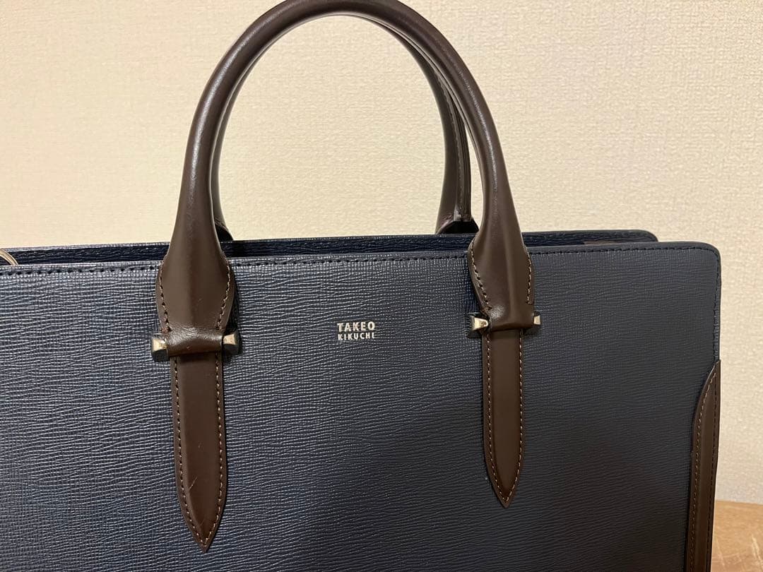 臣*様 TAKEO KIKUCHI ネイビー ビジネスバッグ