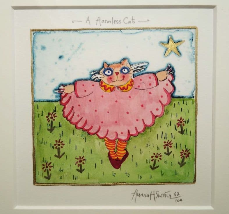 特価◯絵画 エッチング＋手彩色複合技法版画 額装品