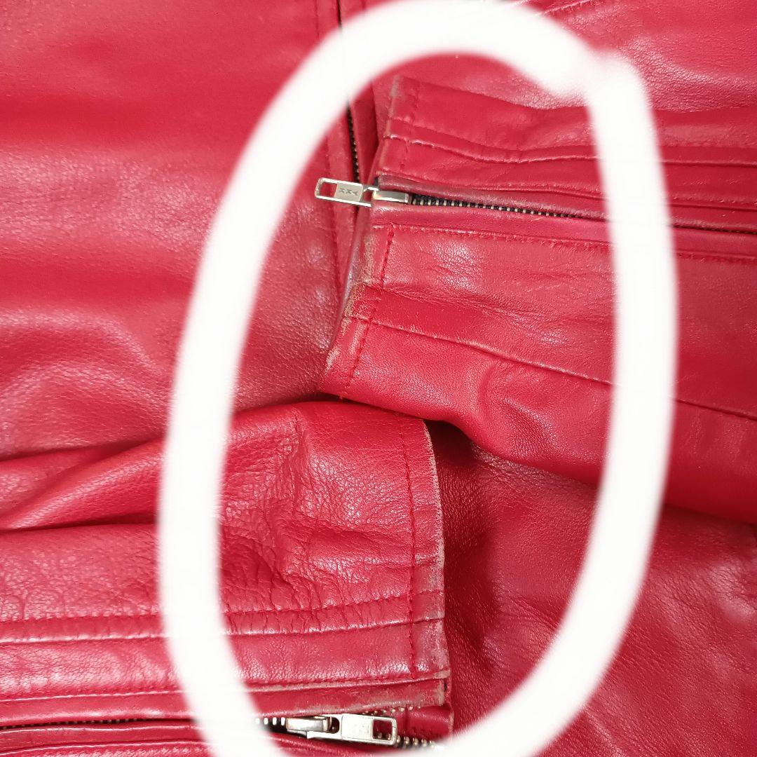 【激シブ！】デグナー　シングルライダース　レッド　ラムレザー　M