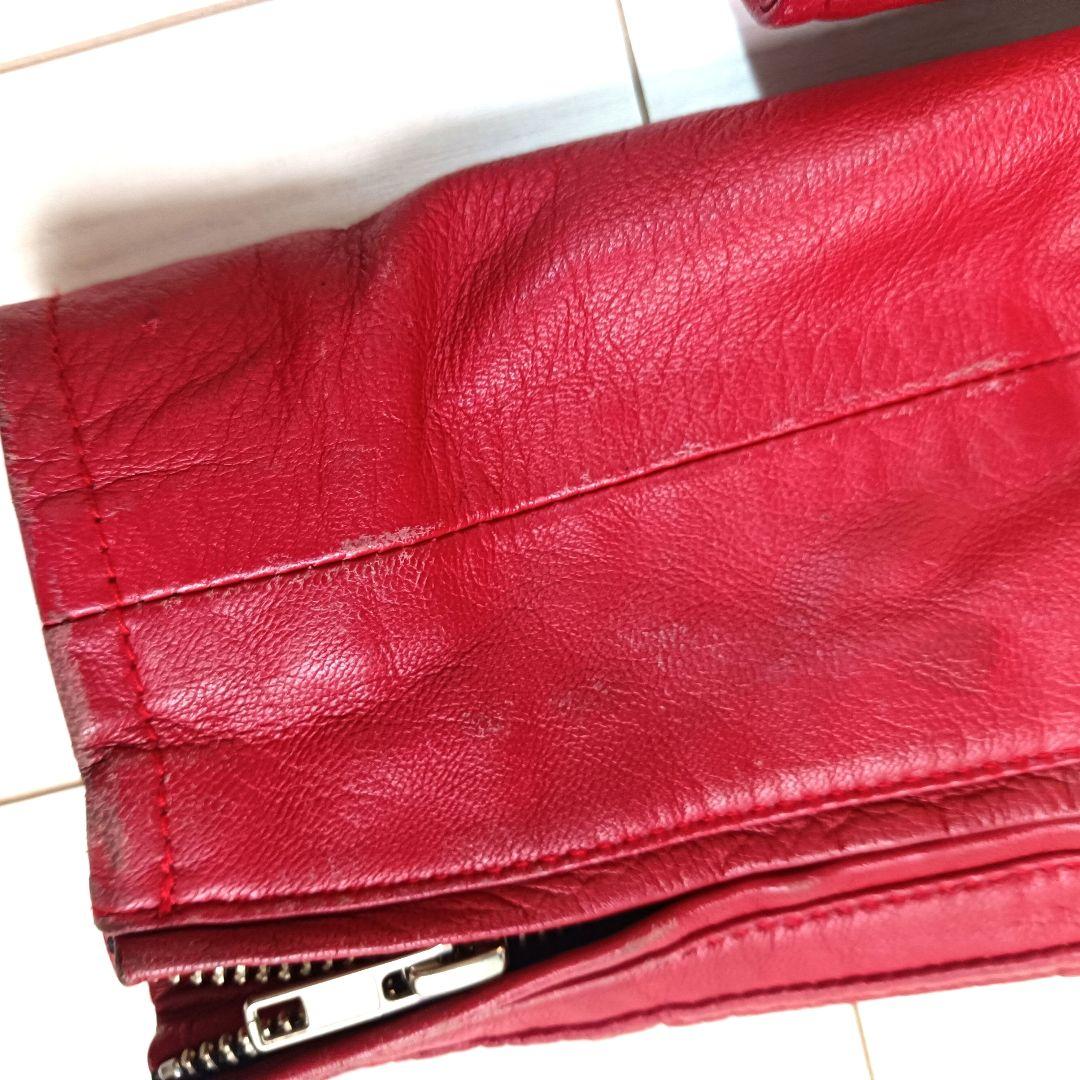 【激シブ！】デグナー　シングルライダース　レッド　ラムレザー　M