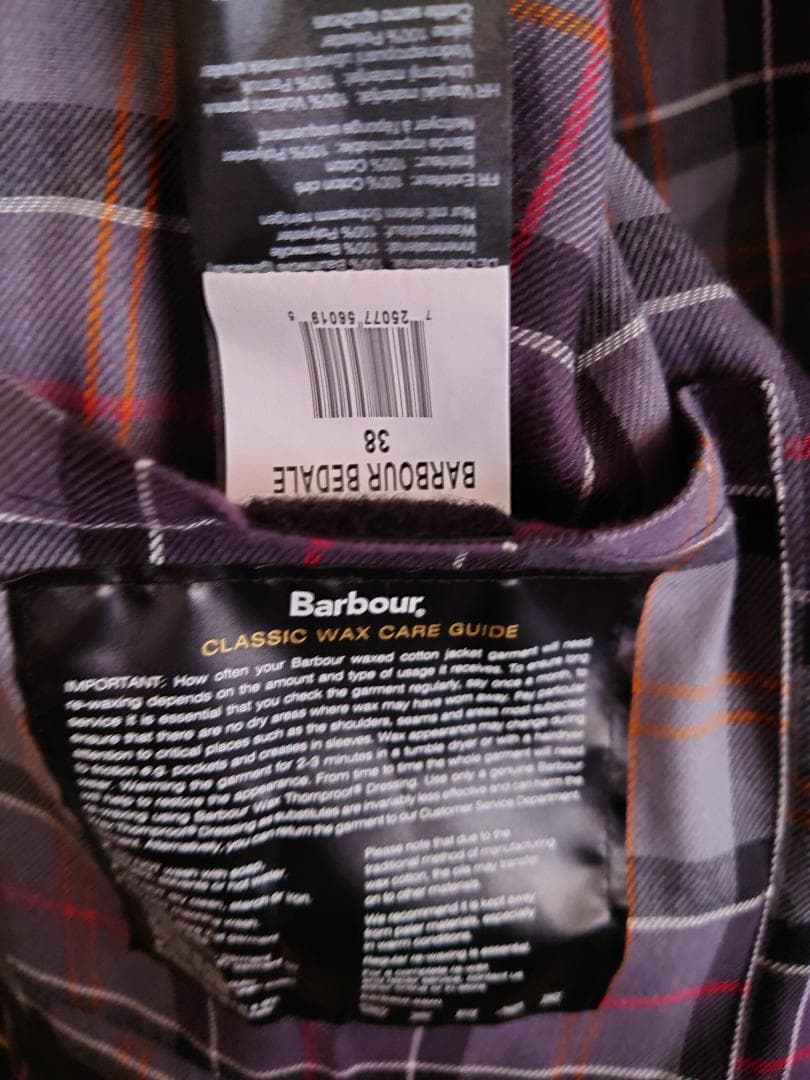 【試着のみ】Barbour BEDALE 38 BLACK ピンバッチ有
