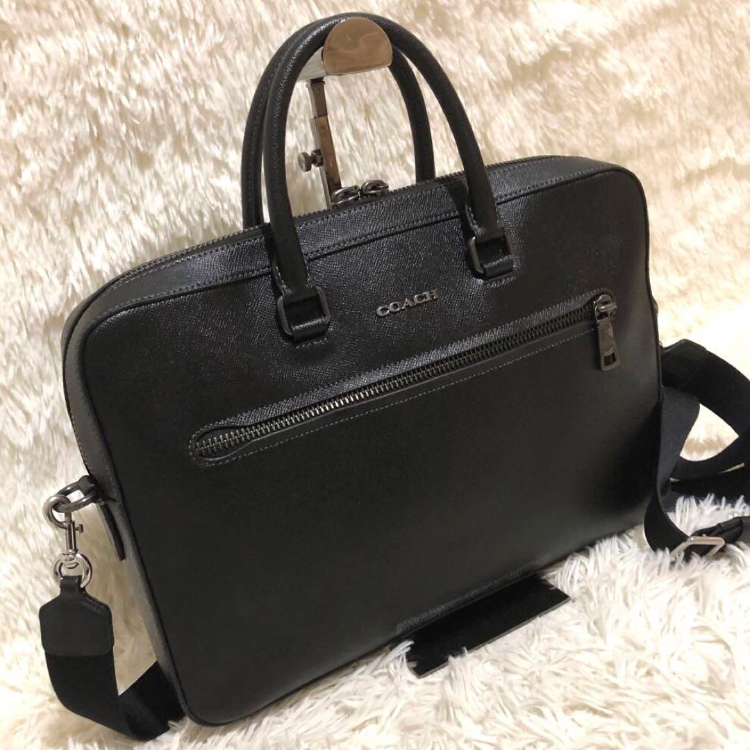 新品同様☆コーチ レザー　2way ビジネスバッグ ショルダーバッグ イーサン