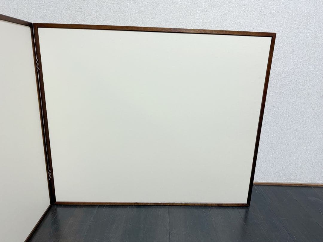 ほぼ未使用 茶道具 銀刧箔 風炉屏風先 裏白 両面使う 桑枠 元箱