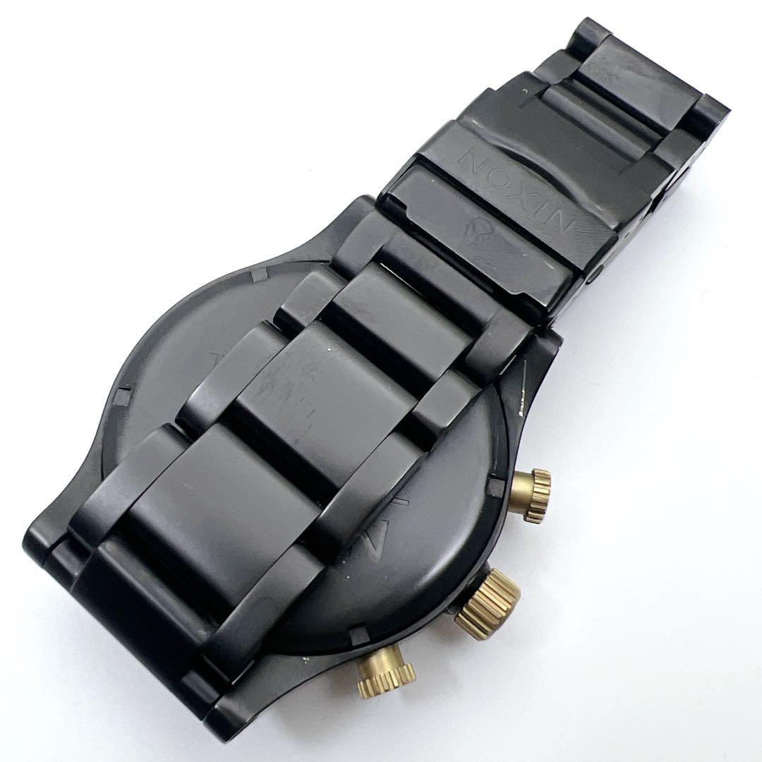 【左リューズ】NIXON ニクソン 51-30 クロノ デイト 黒 稼働品