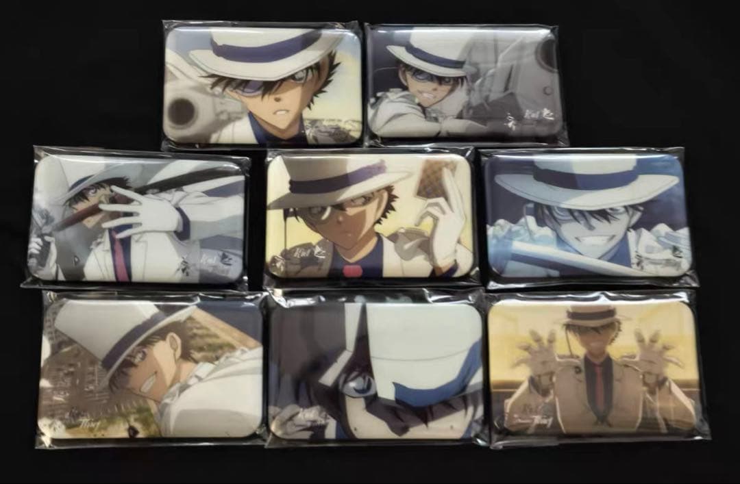 中国限定 　名探偵コナン　怪盗キット　缶バッジ　スクエア缶バッジ　コナンカフェ