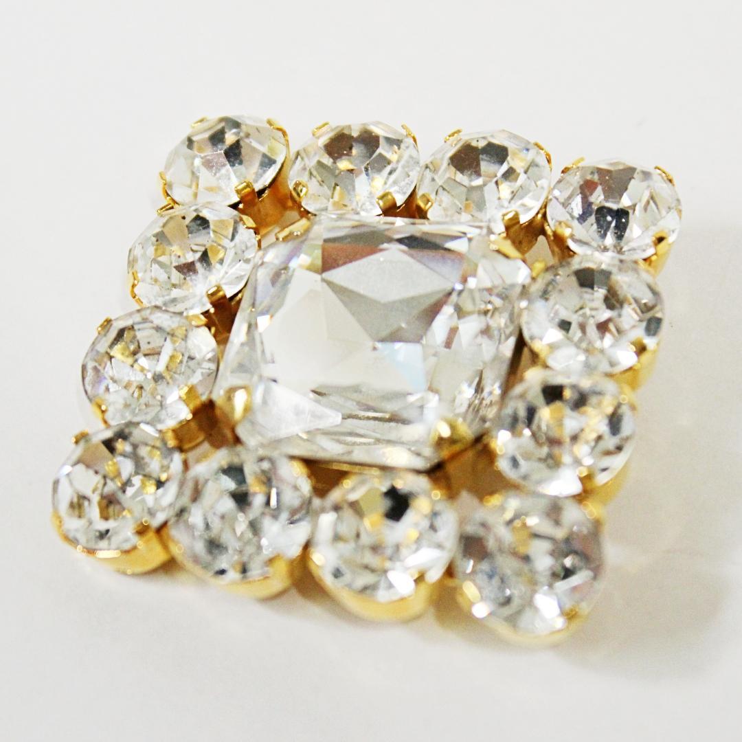 激レア 極美品 セリーヌ ピンブローチ ラインストーン ゴールド CELINE