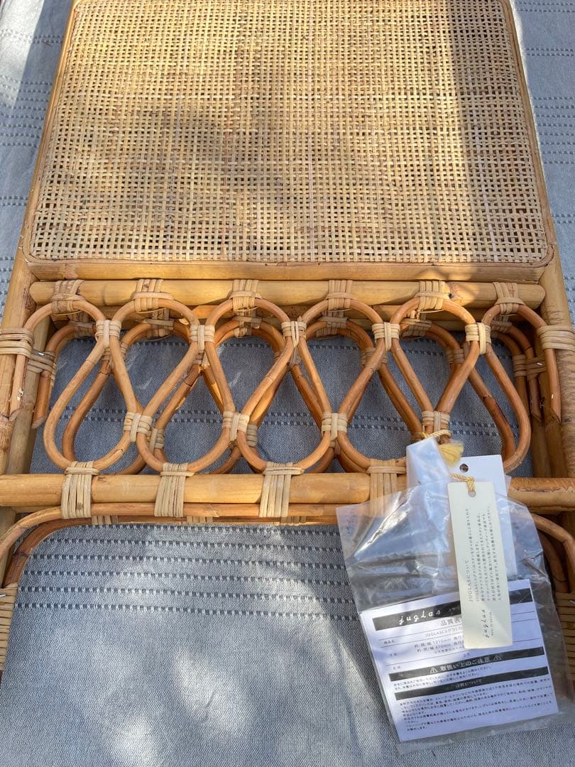 高級　ラタン 籐 3連パーテーション 衝立 間仕切り 昭和レトロ 新品未使用