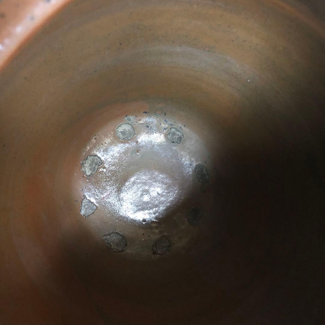 希少大型水甕かめつぼ漬物梅干し壺34cm水鉢睡蓮鉢陶器焼き物ビンテージ当時物