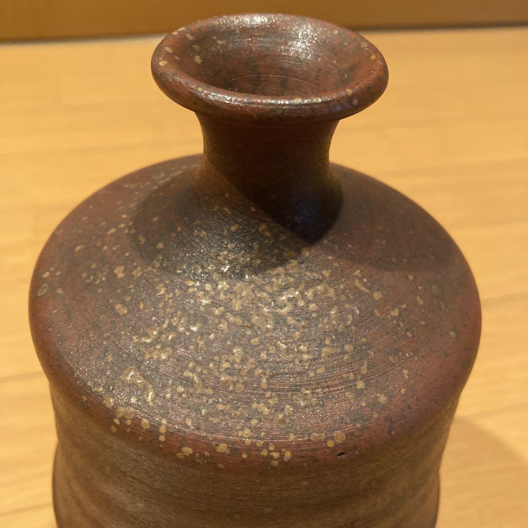 備前焼　竹型　花生け　茶道具　一輪挿し