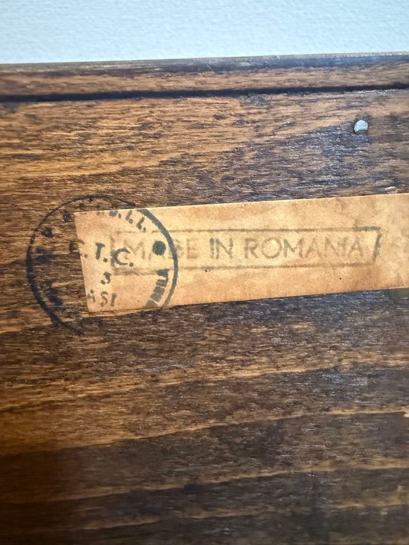 【】三越　ブルージュオーク材 サイドチェスト　電話台　ルーマニア