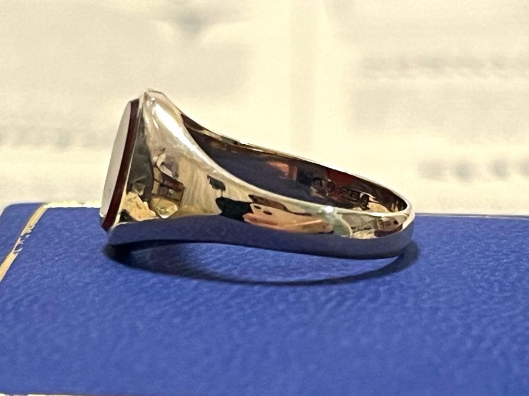 【最高級の輝き】9金 カーネリアン シグネットリング ロンドン1966年