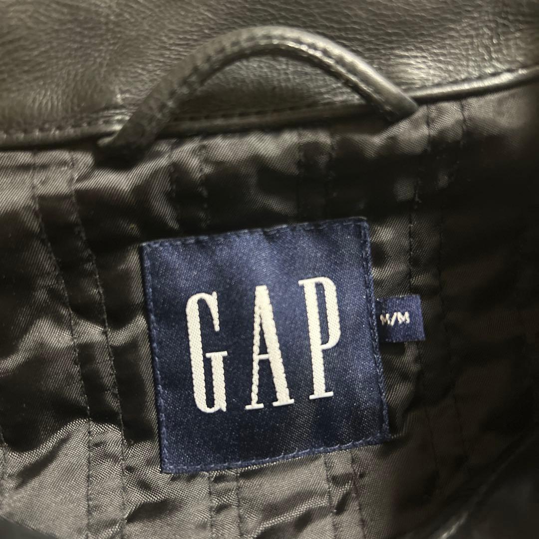 OLD GAP オールドギャップ　黒 レザーシングルライダースジャケット　M