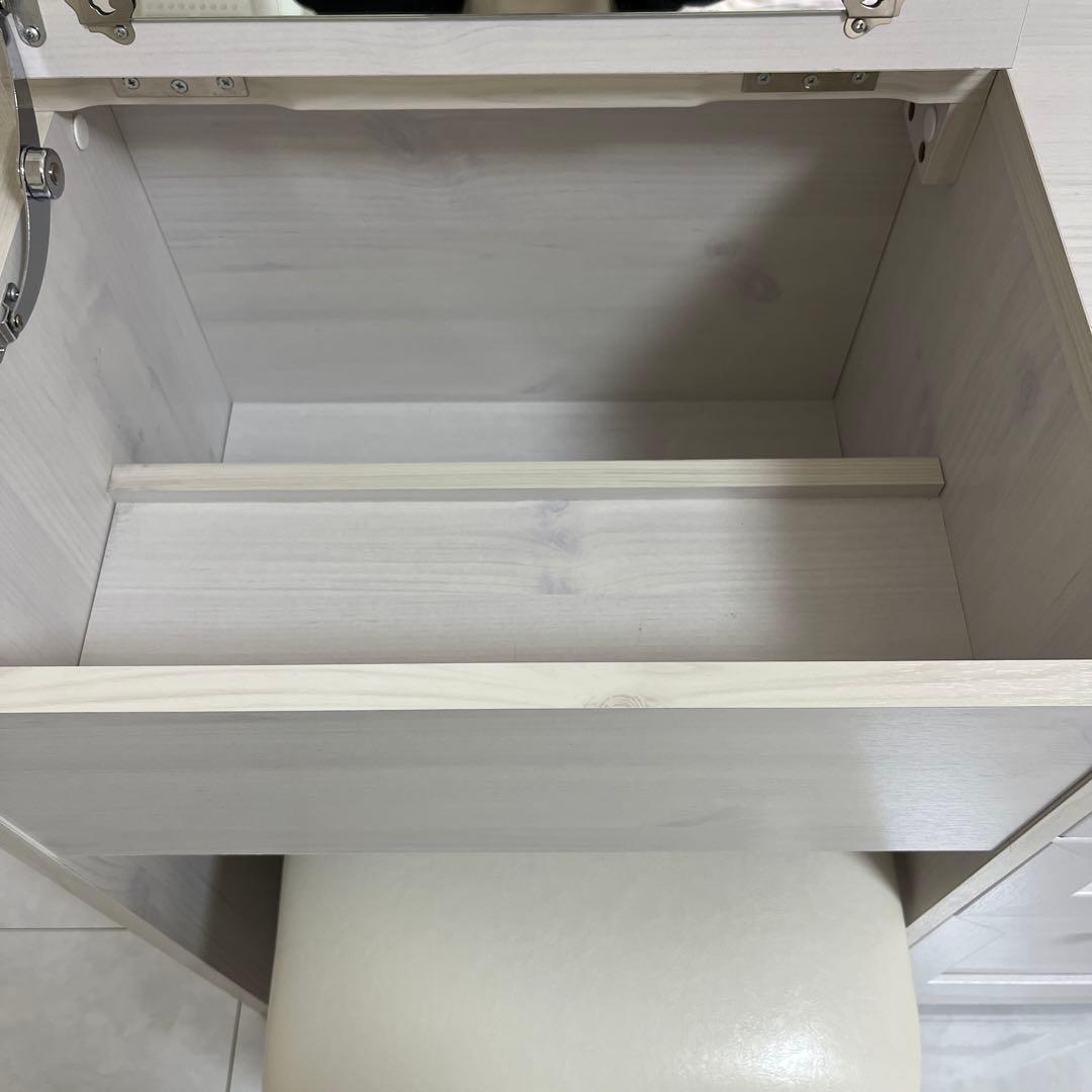 【きらら】ホワイト木製ドレッサー・ミラー