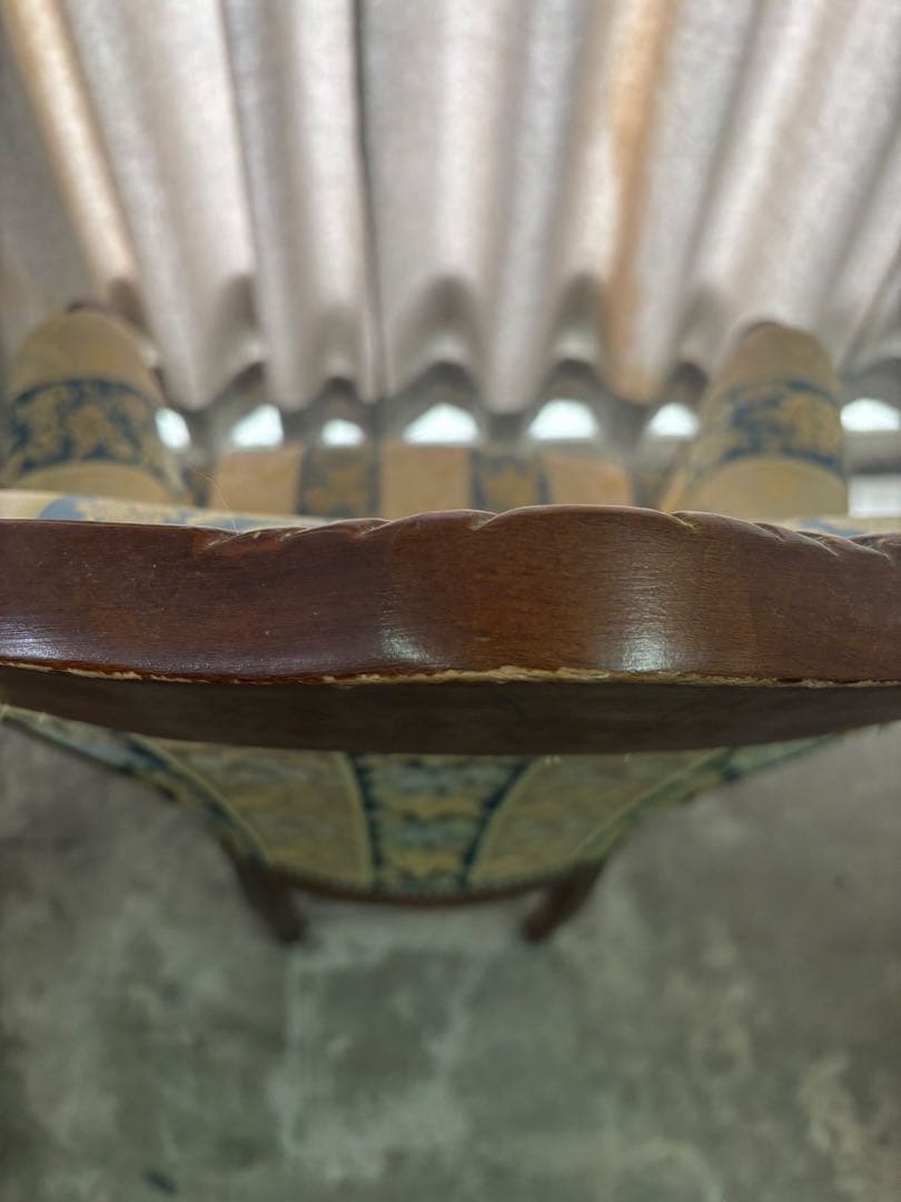 【オシャレ花柄刺繍‼️】アンティークチェア 椅子 猫脚