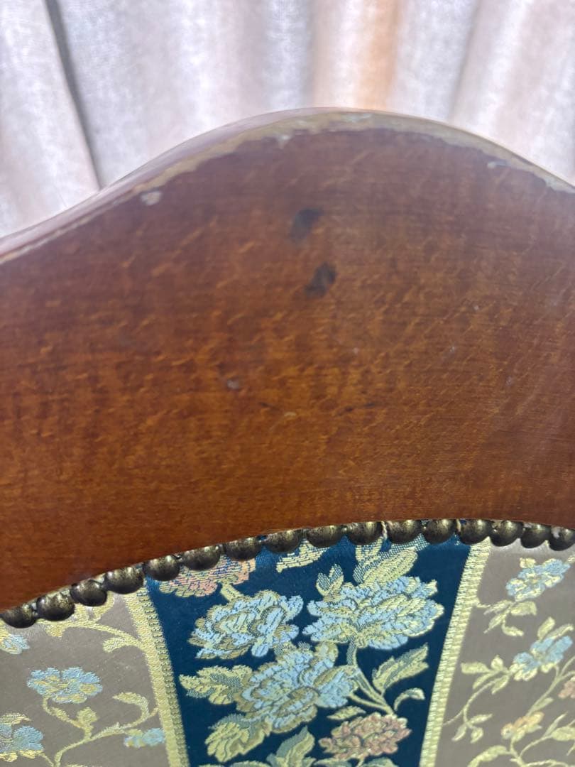 【オシャレ花柄刺繍‼️】アンティークチェア 椅子 猫脚