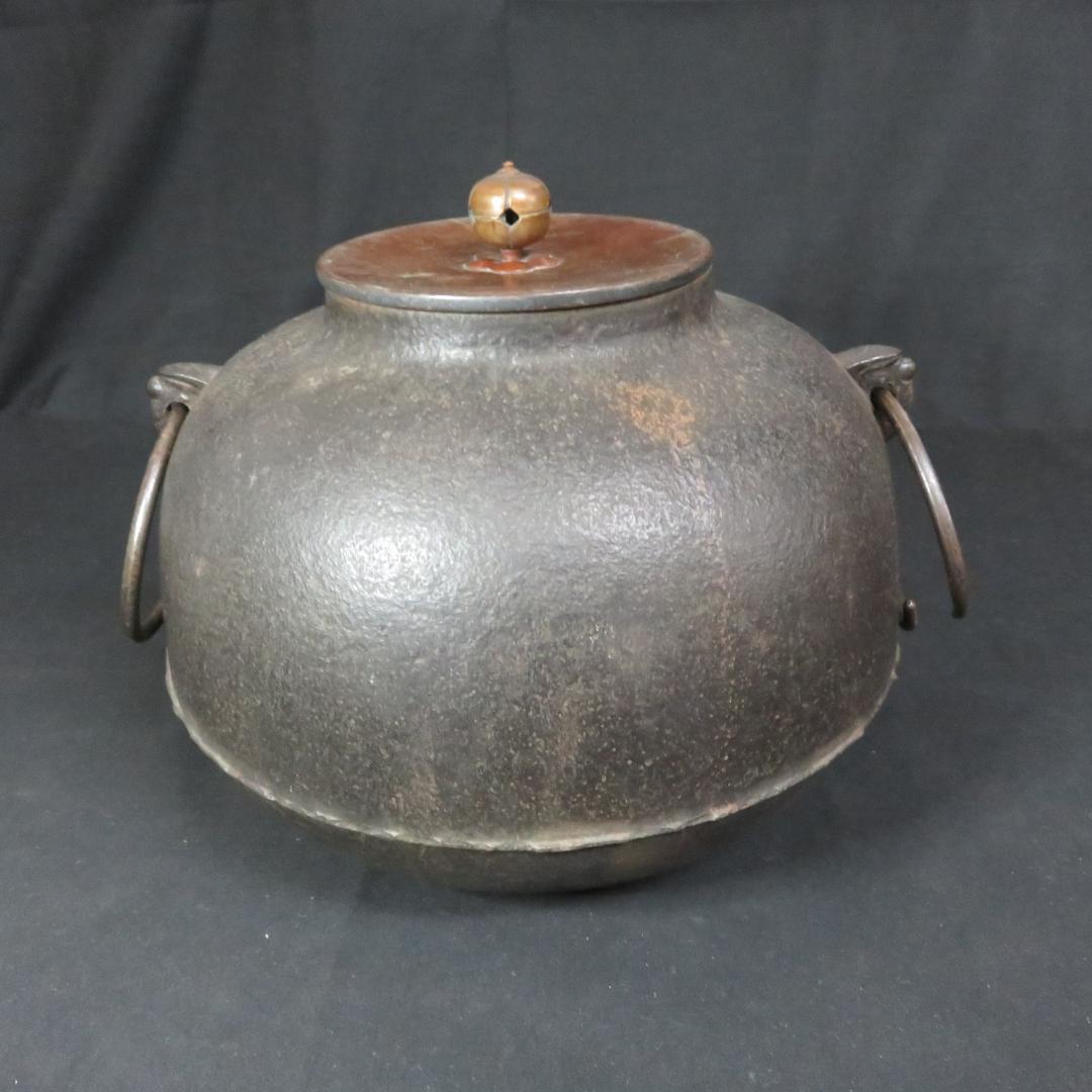 茶釜 木箱 茶道具 真形釜 高橋敬典 人間国宝 共箱 錆