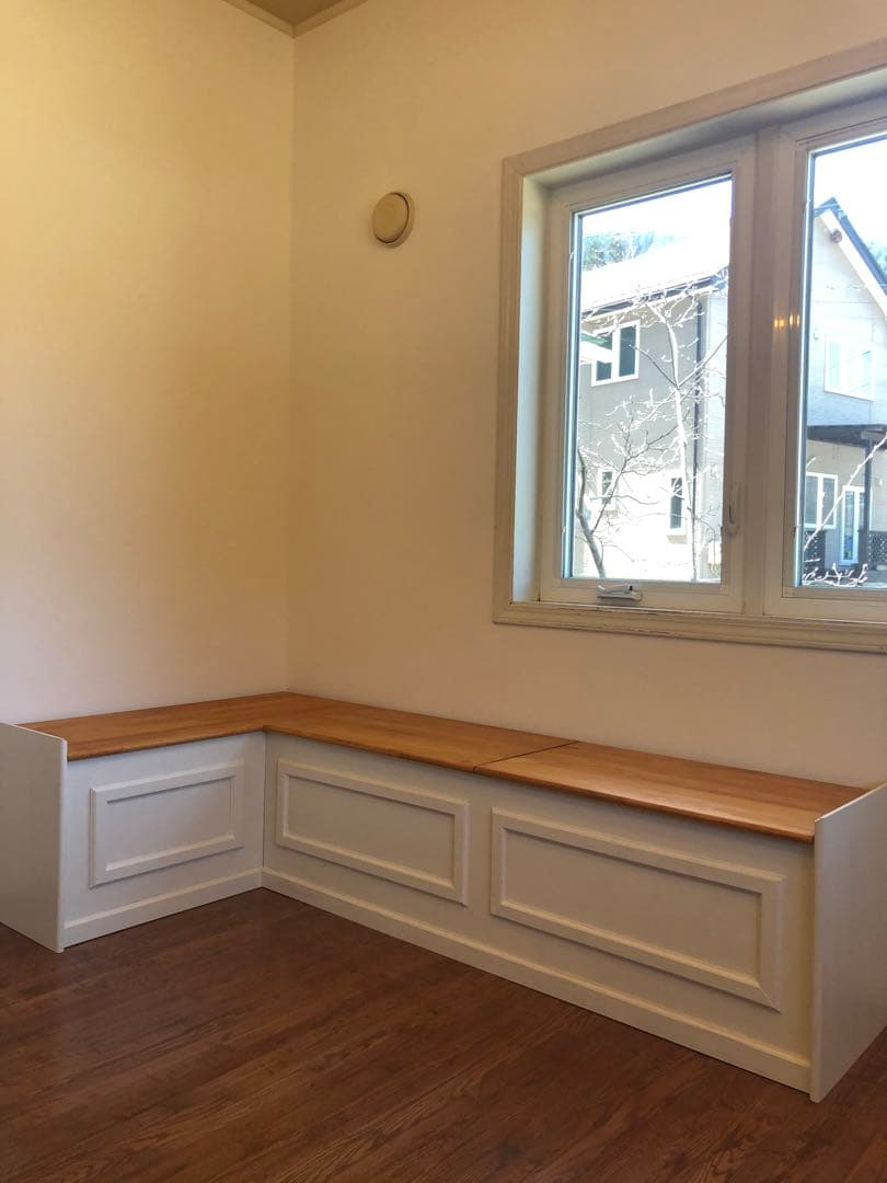 コーナー型収納ベンチ ホワイト（直接引き渡し）