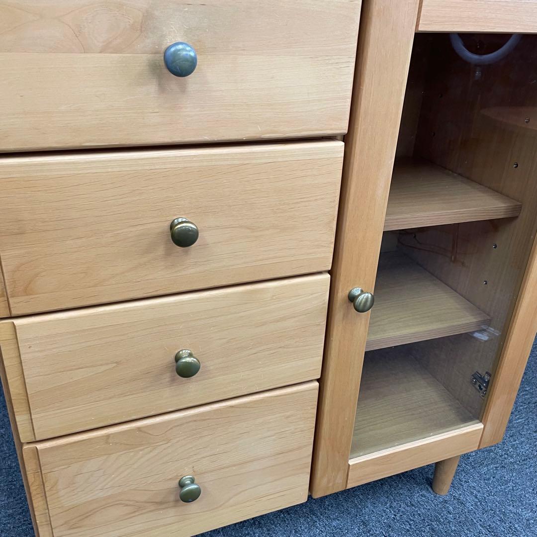 【美品】木製キャビネット ナチュラル 幅70cm サイドボード　北欧風　家具