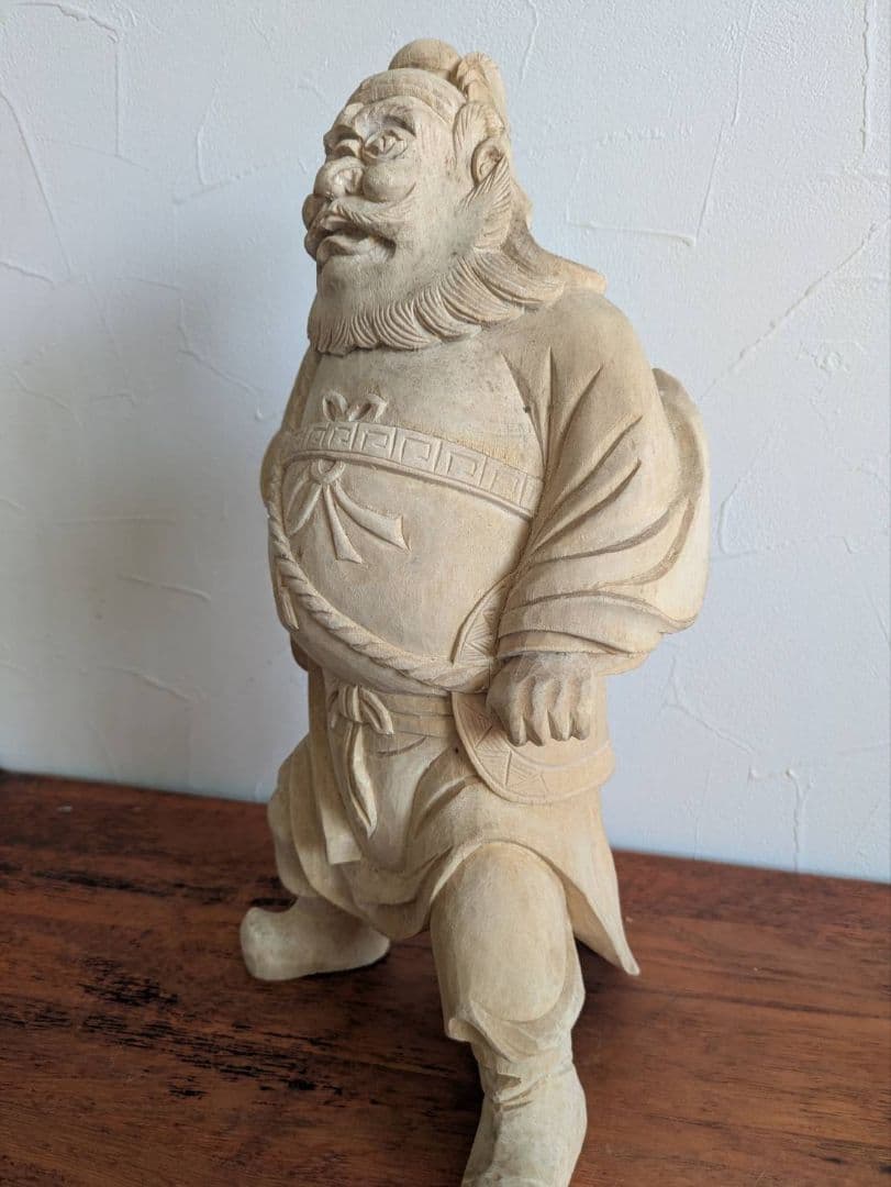 一刀彫 天然木彫刻 木彫 鍾馗 しょうき 仏像 神像 厄除け 学業成就 守護神