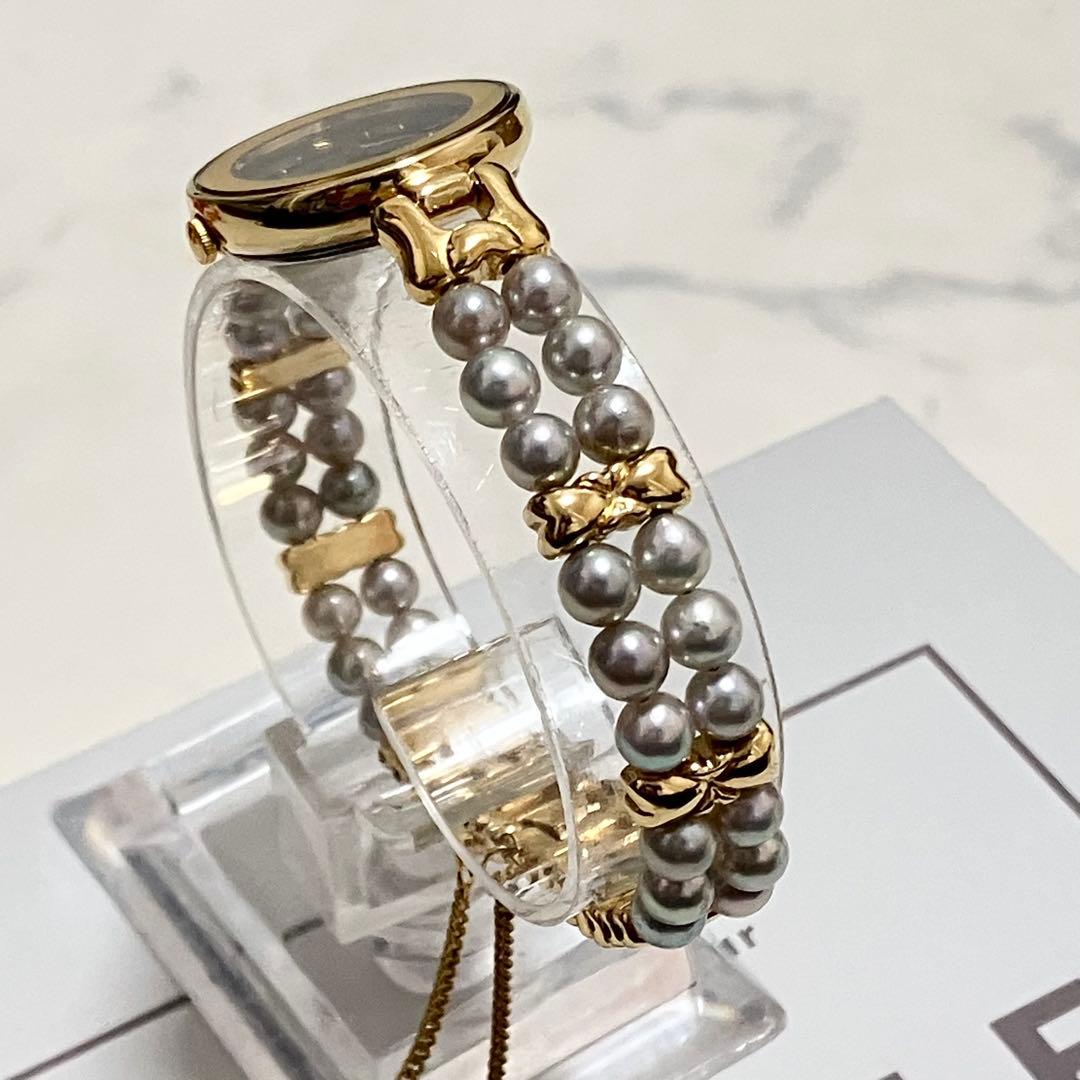 【稼動品】CAMELLIA カメリア レディース パールウォッチ　あこや真珠