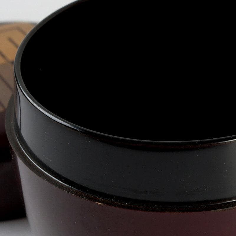 茶道具　山中塗　熊谷秀穂作　玄々斉好　溜塗　源氏棗　V　9436