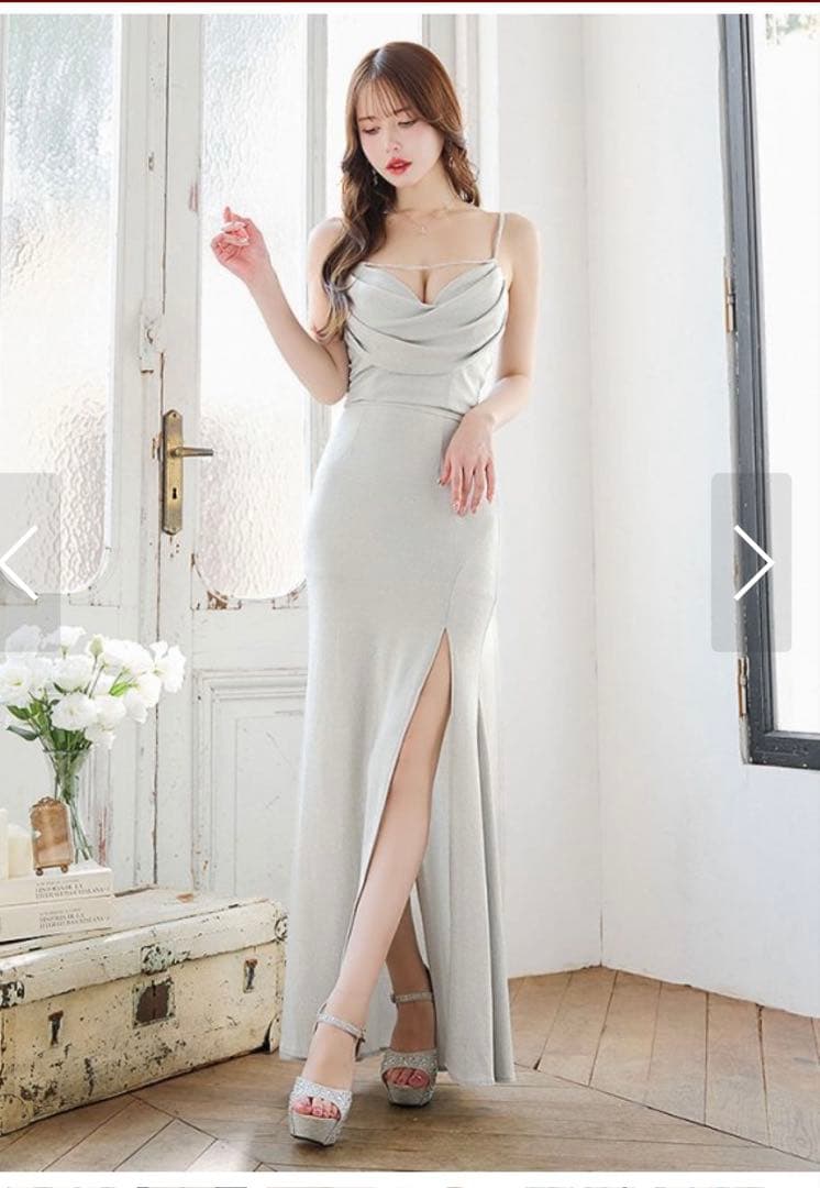 ジュエルズ キャミソールラメセットアップロングドレス