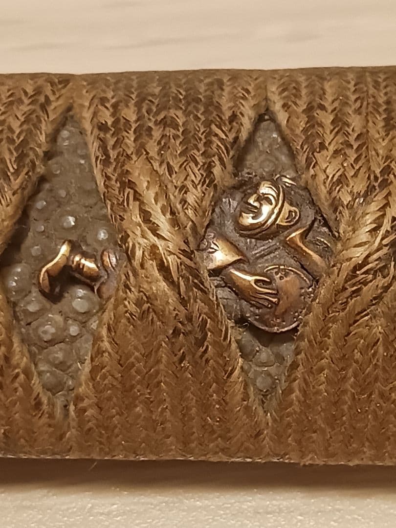 刀装具　武具　拵え　目貫　柄　本鮫皮 金象嵌　江戸時代前期