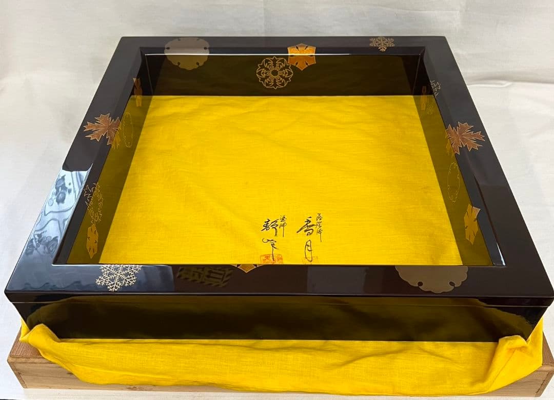 雪輪 輪島塗 炉縁  久保香月 小池静峰  茶道具