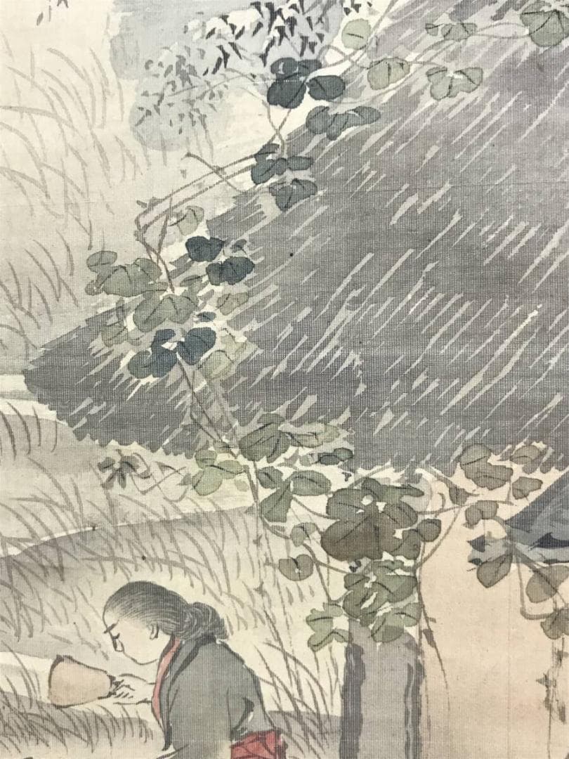 真作/森寛斎/山水図/砧図/秋景宵山水/きぬた図/掛軸/名家伝来AH-567