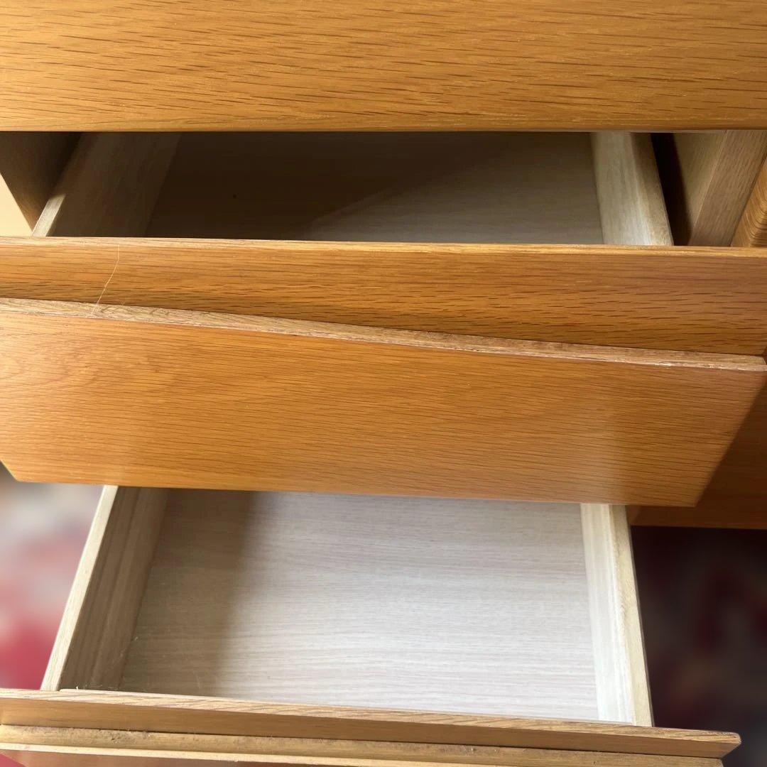 ナチュラルウッド スリムデザインチェスト　サイドボード　リビングボード