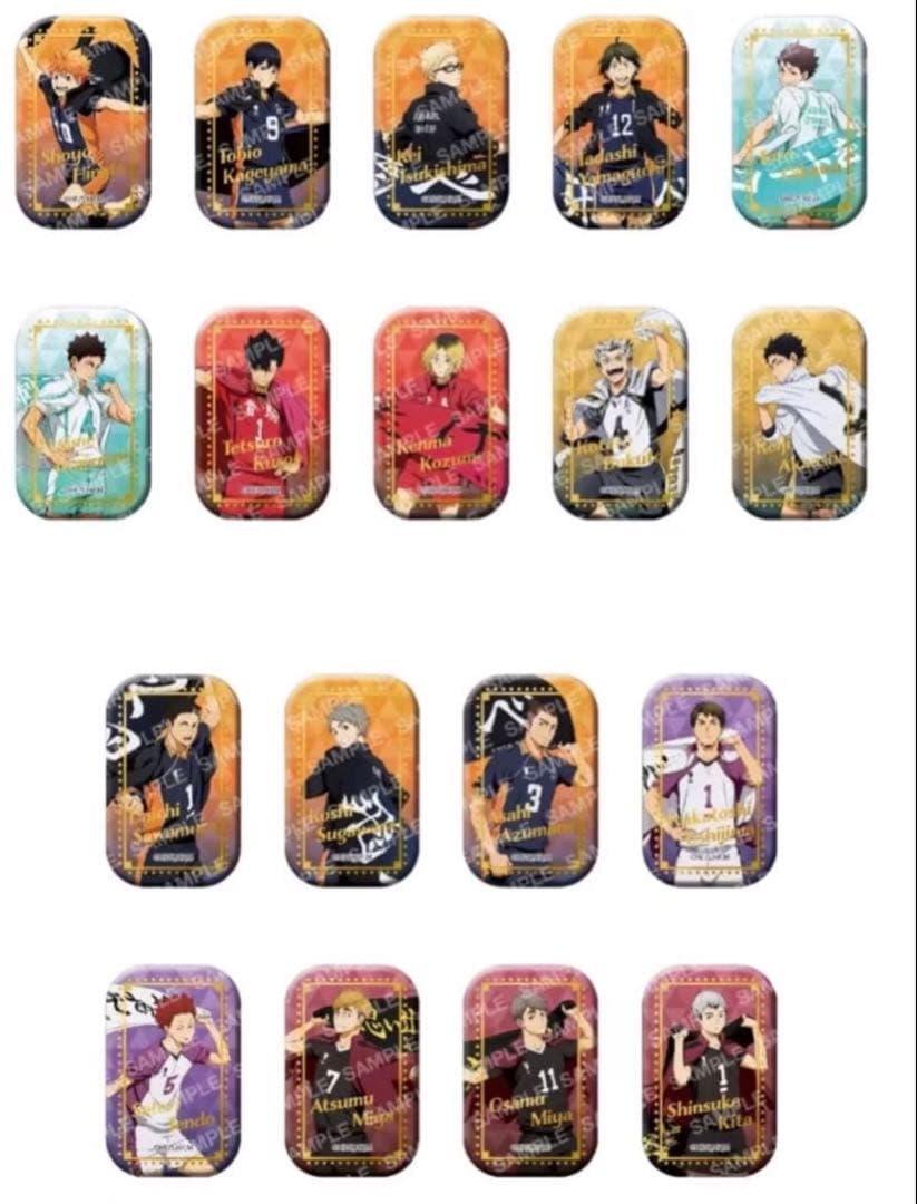 ハイキュー セブンネット限定 スクエア缶バッジ　第一弾 第二弾2セット