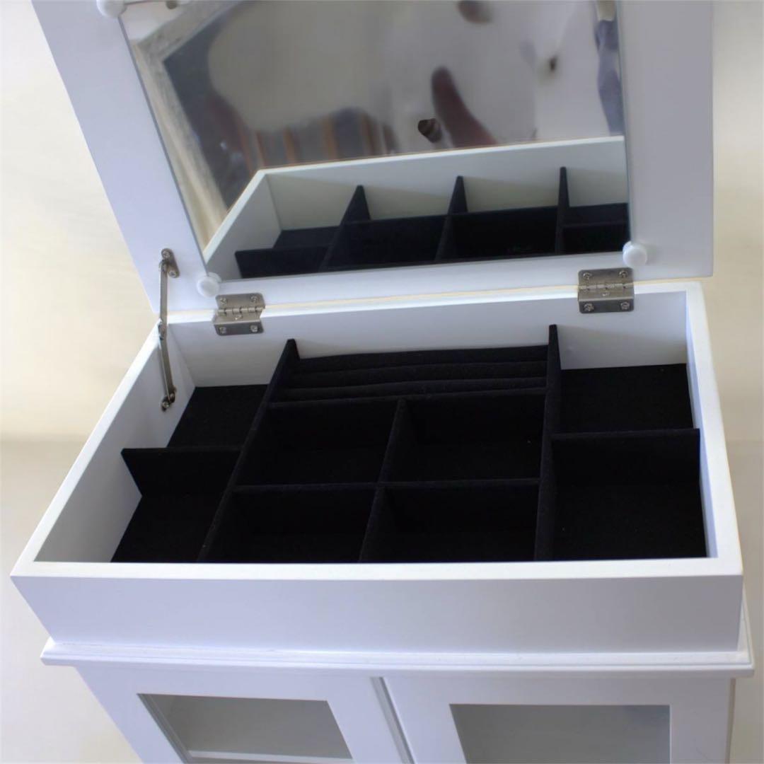 ジュエリーキャビネット アクセサリーキャビネット　ガラス扉　鏡　大容量　収納家具