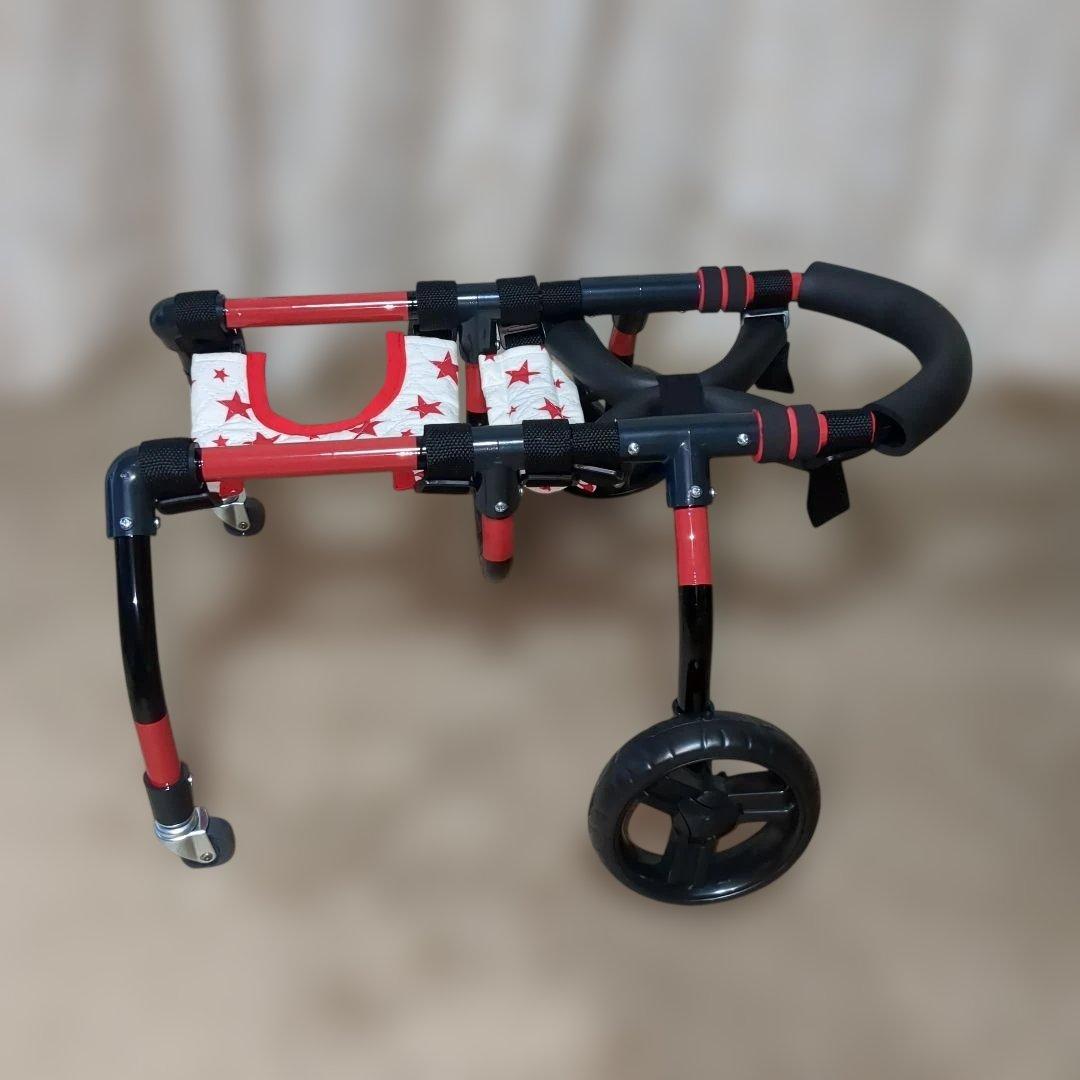 ワンちゃん4輪　リハビリ　食事補助　犬用車椅子　介護　犬の歩行器