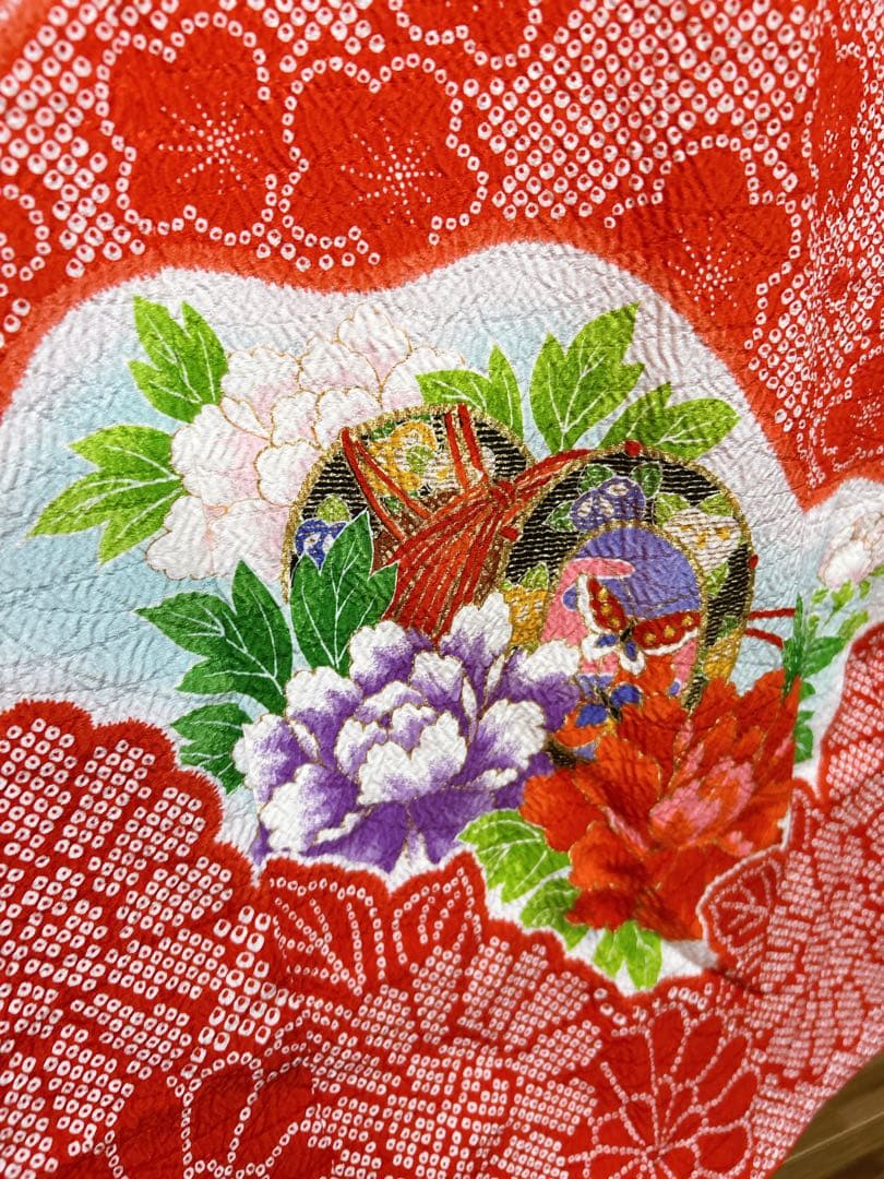 人気の鹿の子♡七五三　7歳　女の子　セット　一式　赤系