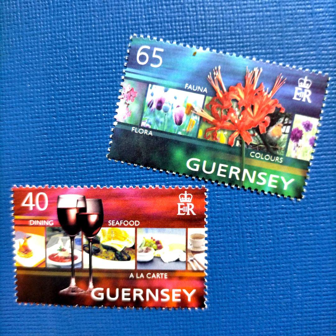 2978 外国切手 ガーンジー島切手 2004年 祝日 経路標識 ワイングラス等